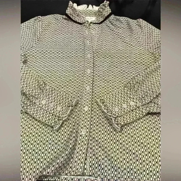 The Shirt by Rochelle Behrens Button Down  Shirt  Ruffled Sleeve Size XS - Picture 5 of 7